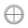 Pivot Window
Circular 4-lite 
Unit Dimension 50" x 50"
7/8" SDL